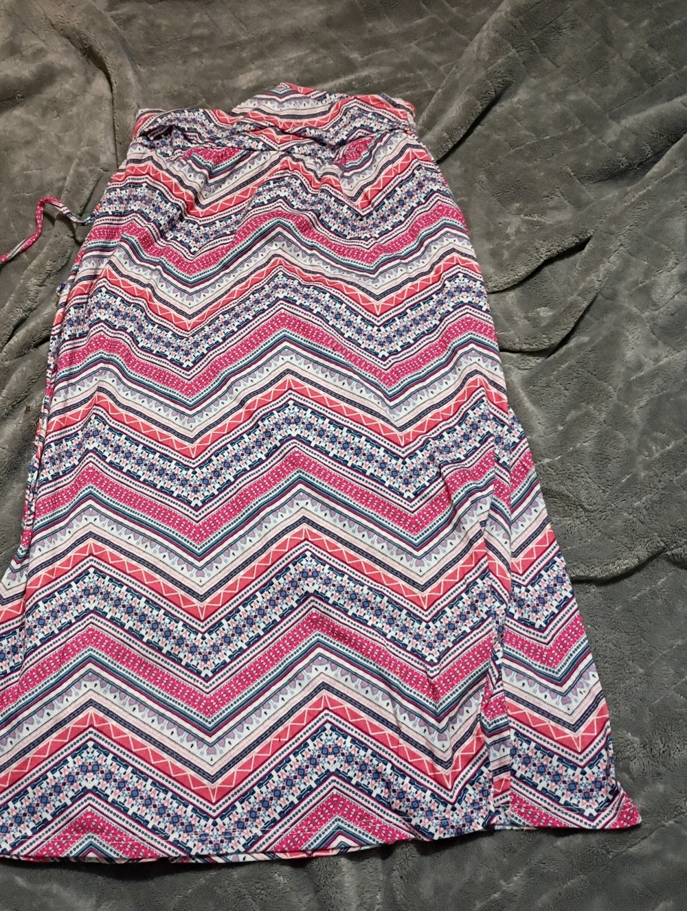 💥 4 For $15 Joe B Chevron Maxi Skirt in Pink, Navy & White